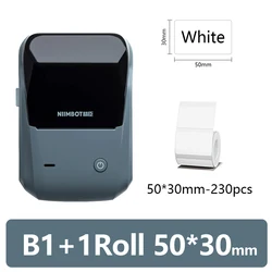 Compact Niimbot B1 Portable Thermal Label Printer - Bluetooth-Enabled Sticker Maker (1 Roll 5030)