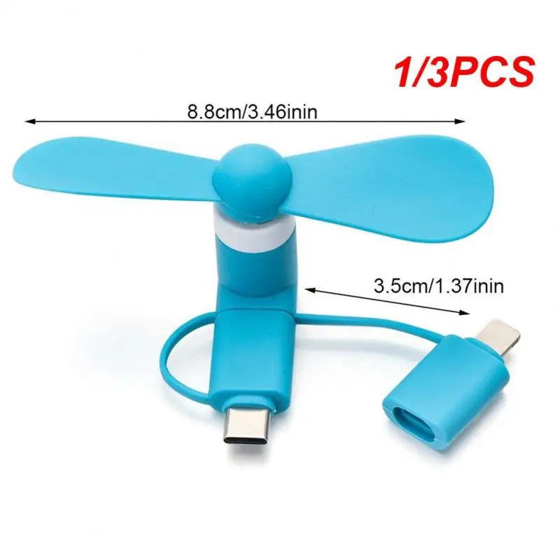 1/3PCS Cooling Fans Removable High Quality For Cell Phone For Ipad 5 6 6s Mobile Phone Mini Fan Micro Usb Type-c Plug