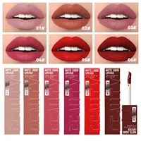 6 Colors Nude Matte Lip Gloss Waterproof Lasting Lipstick Not Fading Sexy Nude Red Pink Velvet Liquid Lipsticks Makeup Cosmetic 1
