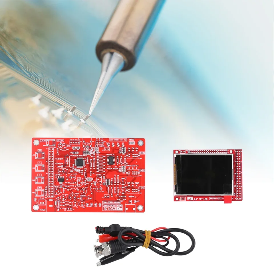 ETEPON Digital Oszilloskop Kit EM001 – 2,4" TFT, 0–200 KHz, 12-Bit, Fertig Montiert, Mit BNC-Kabel, Handliches Gehäuse