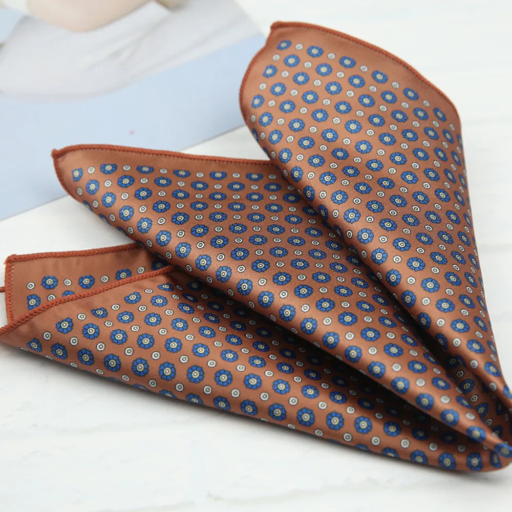 2026 Oversized Silky Pocket Square For Men 27CM Luxury Floral Dots Pocket Square Wedding Hanky Paisley Chest Towel Suits Scarf