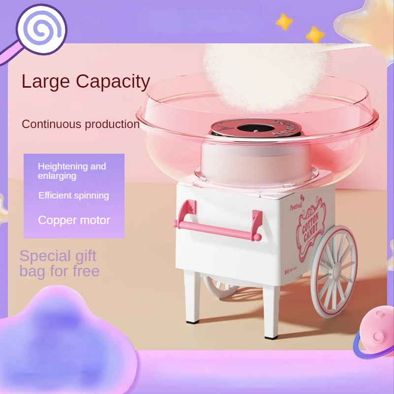Máquina de Algodão Doce Casa Pequena Máquina de Algodão Doce Completo-automático Caseiro Extravagante Colorido Granulado Fogão de Açúcar