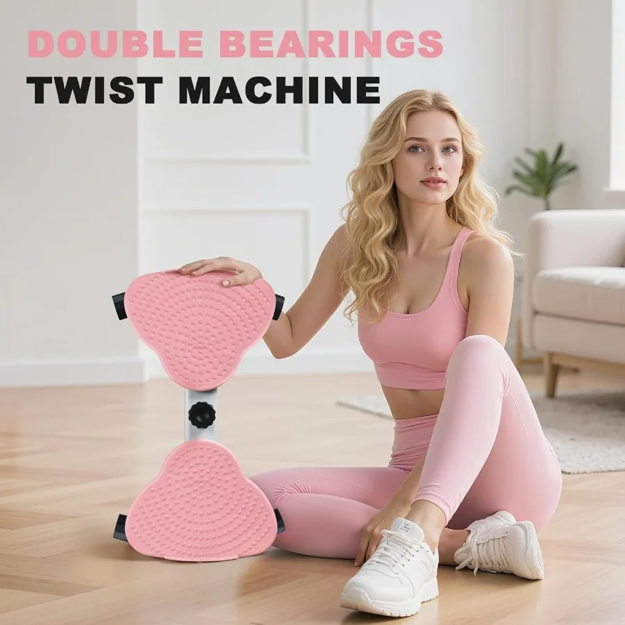 Waist Twister Machine, Ab Twister Board with Resistance Bands - 300 lbs Capacity Home Exercise Equipment for Belly Fat, Core Wor