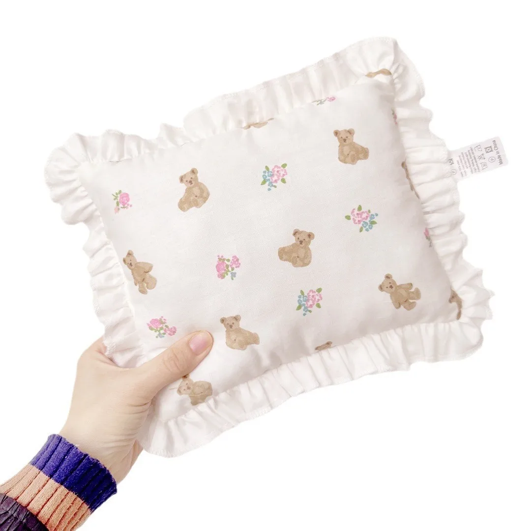 부드러운 안티 플래트닝 북유럽 코튼 베이비 베개 28x34cm  용 쿠션용 주름 장..