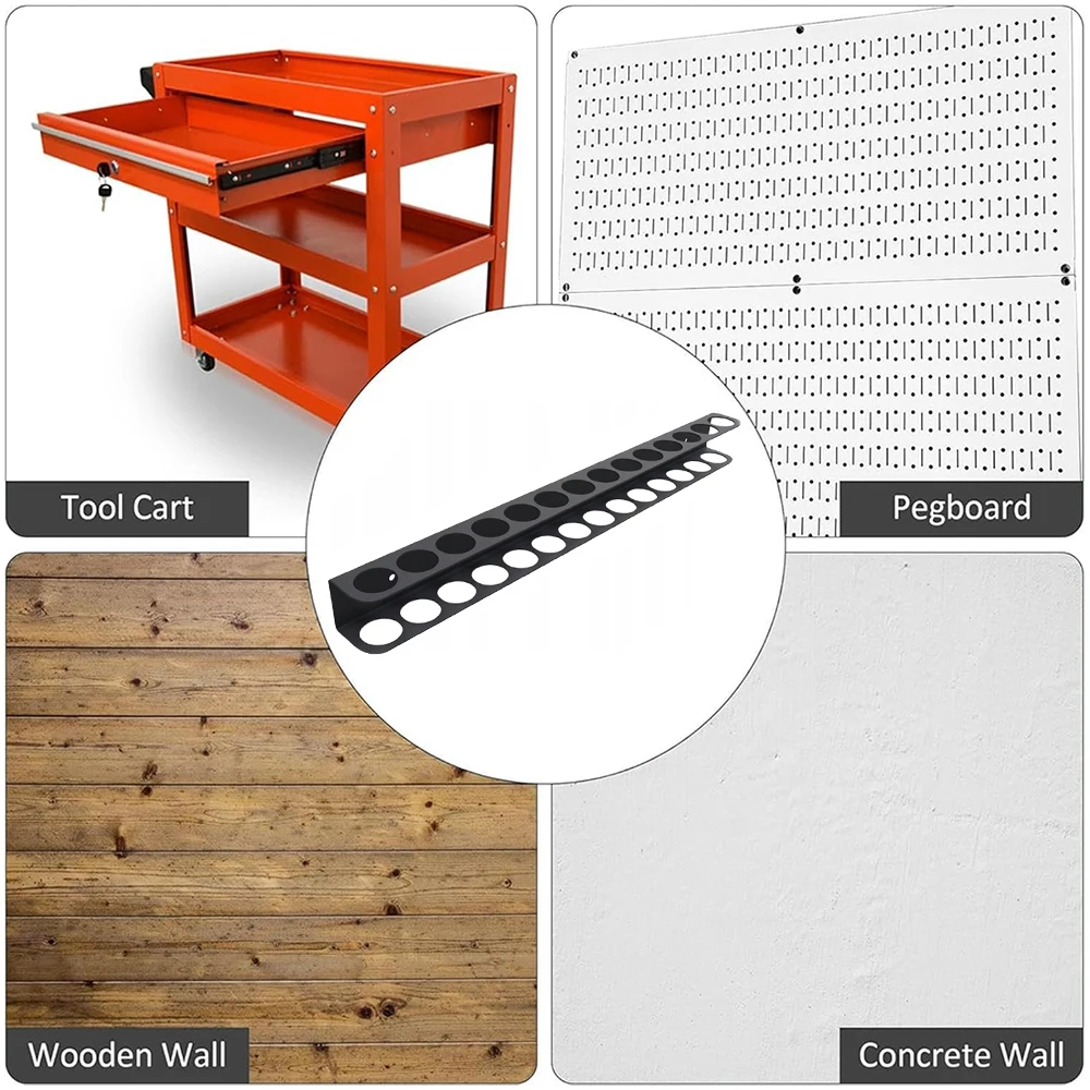 Screwdriver Organizer Wall-mounted 14-hole Hardware Tool Storage for Hex Cross Screw Driver RC Tools Storage Base Stand