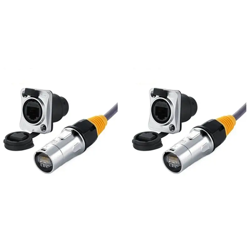 2X IP67 네트워크 RJ45 방수 커넥터/이더넷 RJ45 방수 플러그 + 실외용 이더넷-Y41A용 방수 소켓