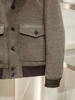 New winter men's business casual leather collar cotton-padded coat lapel wool coat 5