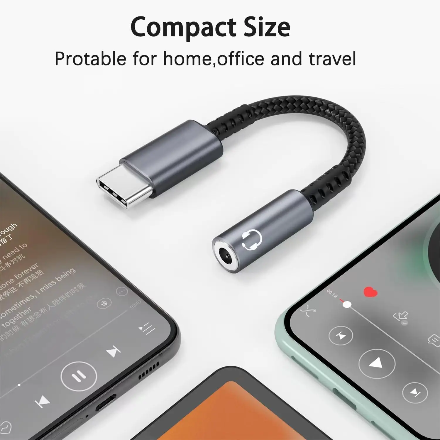 USB Type C To 3.5 Jack Earphone Adapter USB-C 3 5mm Audio AUX Cable Converter For IPhone 15 Series Samsung Galaxy Huawei Xiaomi
