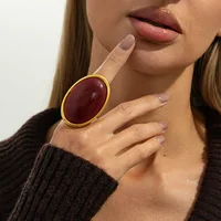 Creative Resin Acrylic Stud Earrings for Women 2026 Oval Earring Trendy Geometric Ring Exaggeration New Year Party Jewelry Gift