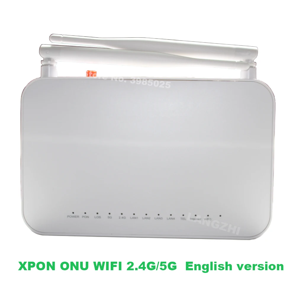 

Free Shipping 100% New 5pcs XPON ONU GPON Fiber Optic Router FTTH EPON ONU 1GE 3FE 1VOIP 2.4G 5G WIFI Without Power