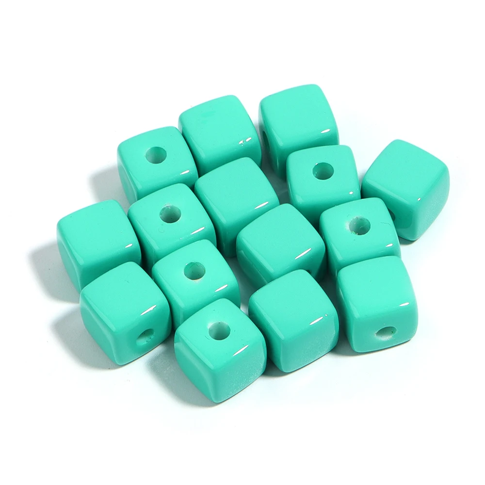 Qw 50-100 stks 8mm zwart dobbelstenen acryl spacer kralen vierkante kubus losse kralen voor sieraden maken DIY armband bevindingen accessoires D1127 (Color : Mixed, Item Diameter : 50Pcs