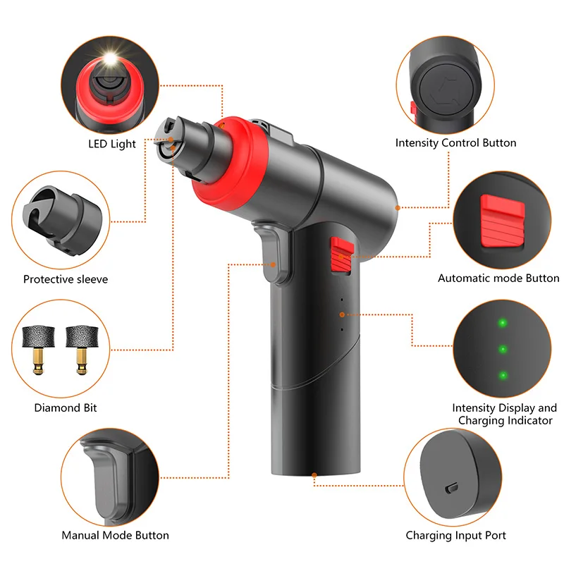 Automatic Low Noise Dog Nail Trimmer, Grinder with LED Light, Pet Grooming Supplies, 3 Speed