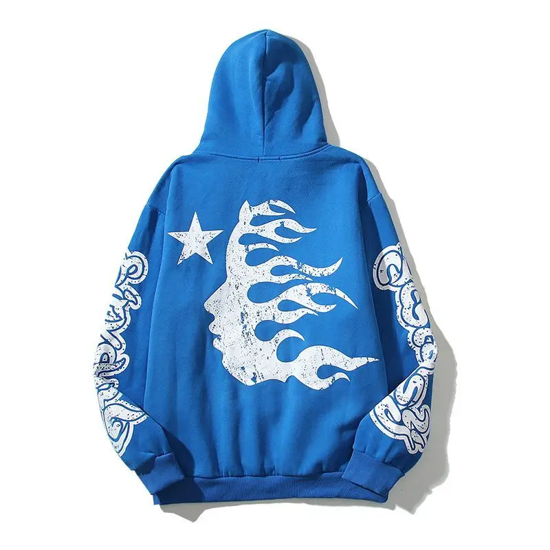 European And American High Street Retro Hiphop Hoodie Small Crowd Plush Men's And Women's Hoodie Slouchy Style