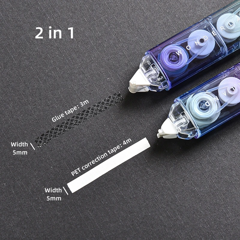 1pcs Gradual Color Correction Tape & Glue Tape Rainbow Design 2 In 1 Dual-side Correcting & Adhesive A7414 2