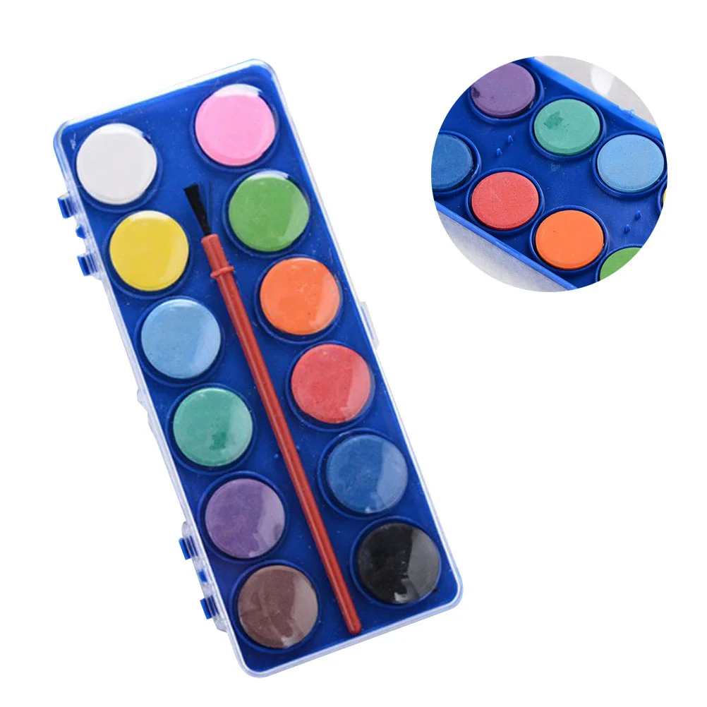 Set di 12 colori per acquerelli di piccole dimensioni Set di vaschette per acquerelli Set di pittura ad acquerello per artisti studenti principianti