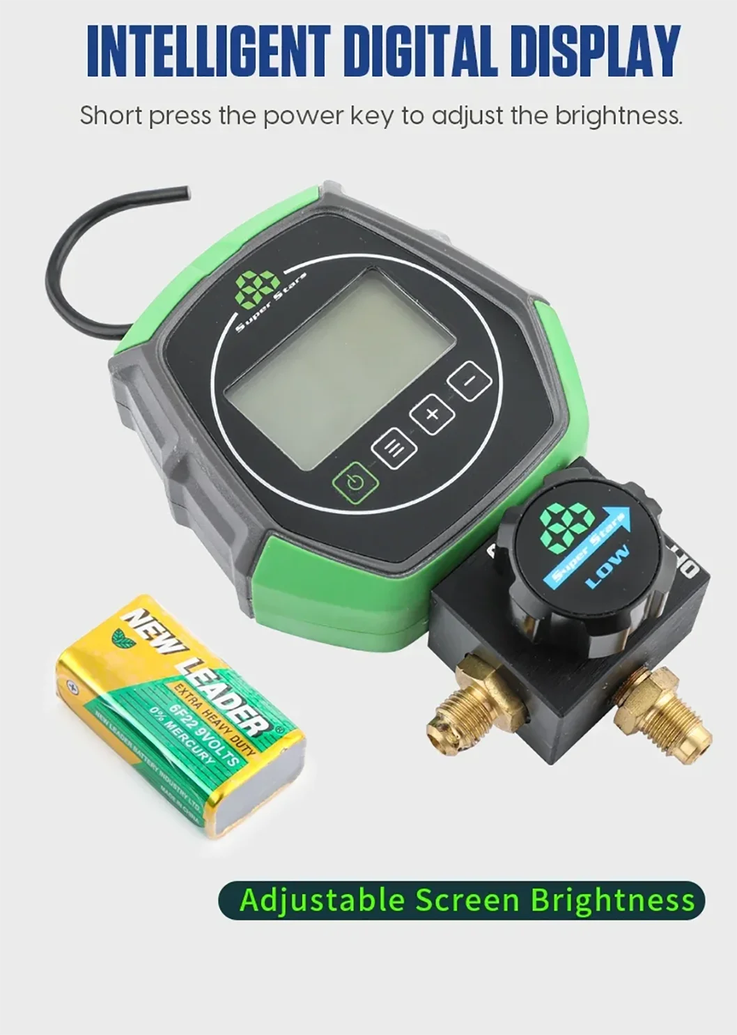 New Electronic Fluoride Gauge Digital Display Manifold Tester Refrigerant Vacuum