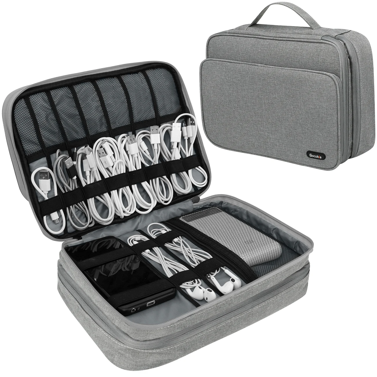 Bolsa Portátil do Organizador do Cabo para Acessórios Eletrônicos Case Portátil para Discos Rígidos Cabos Carga Kindle Ipad
