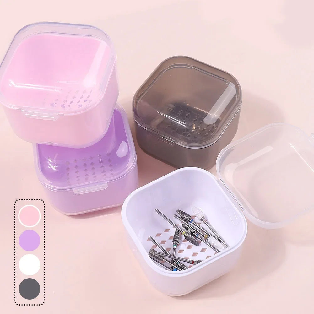 Portable Alcohol Disinfection Filter Cleaning Box Nail Art Drill Bits Grinding Head Disinfection Box Manicure Sterilization Tool