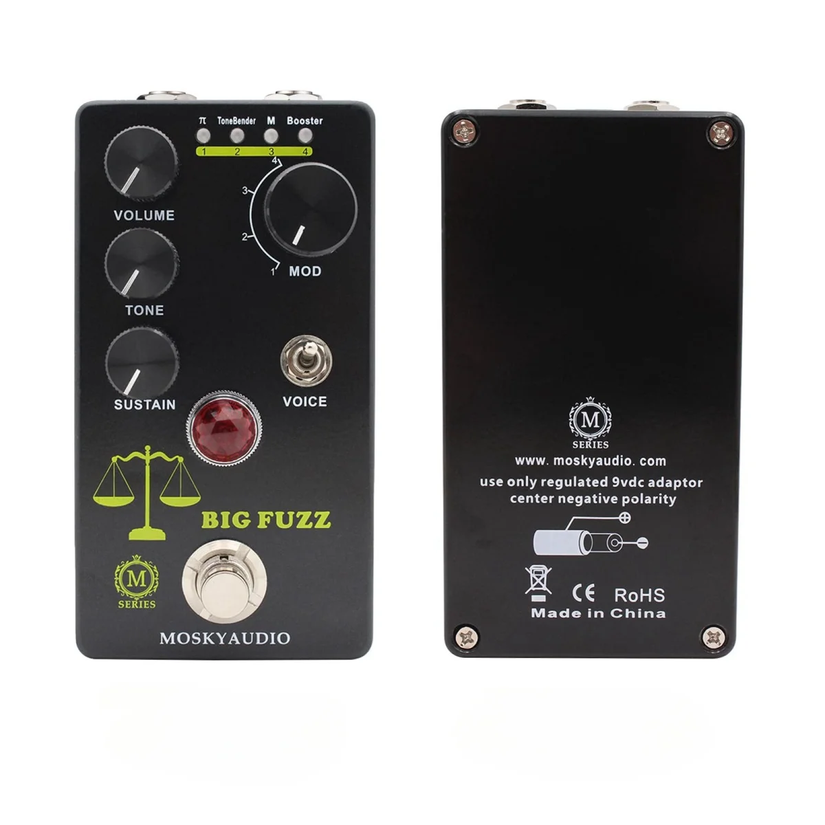 Mosky Big Fuzz Effect Pedal Fuzz Guitar Magnetic Effect Device with 4 Buttons Suitable for Guitar Bass Instrument Accessories 