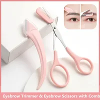 Eyebrow Trimming Knife Eyebrow Face Razor For Women Professional Eyebrow Scissors With Comb Brow Trimmer Scraper Accesso 2