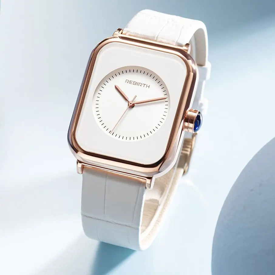 Square White Simple Design Ladies Watches Business Fashion Dress Watch Casual Donna Orologio Al Quarzo Relogio Feminino Muslimah