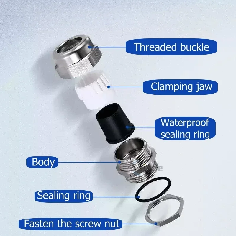Waterproof Cable Gland IP68 Nickel Plated Brass 1/4" 3/8"1/2" 3/4" 1" 2" BSPP/NPT Male Thraed for 3-6.5mm 4-8mm Cable Joint 1PCS