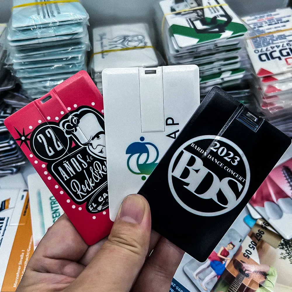 10 개/몫 무료 로고 100% 용량 4GB 8GB 16GB 32Gb 신용 카드 USB 플래시 드라이브 맞춤형 로고 최고 품질 Creative Pendrive
