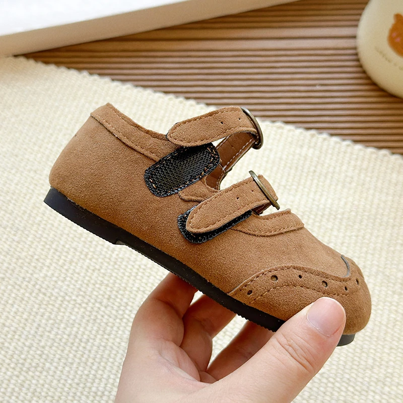 Leather Girls Mary Jane Flats Soft Sole Autumn Toddler Shoes