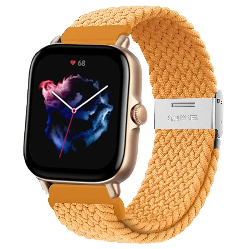 

Band For Amazfit GTS/2/2e/3/GTS2 Mini/GTR/3/3Pro/GTR2/47mm/stratos/U 20mm/22mm nylon Braided Elastic Bracelet Amazfit bip strap