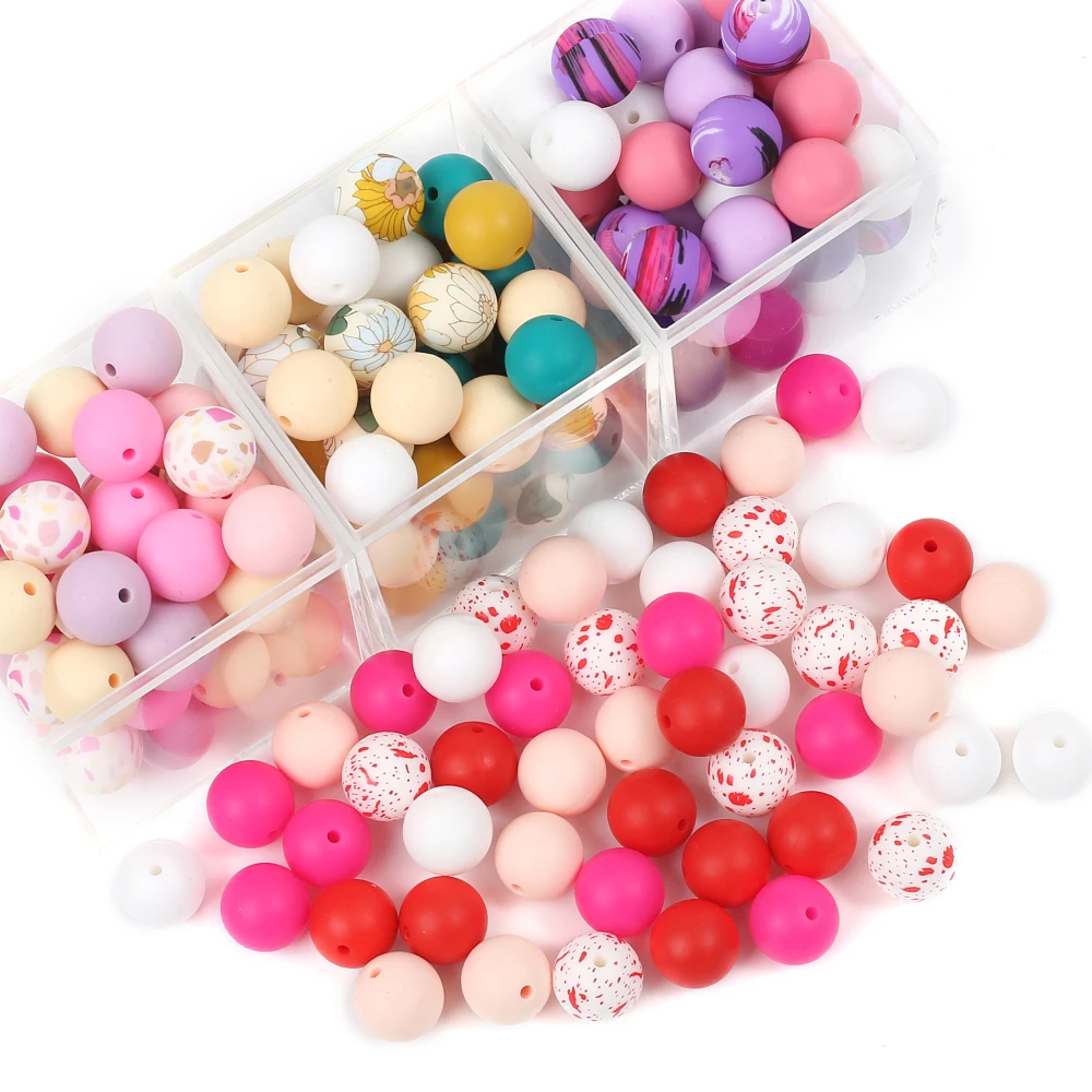 30pcs Baby Round Silicone Beads 15mm Teethers Teething Beads for DIY Newborn Oral Care Rodent Pacifier Chain Pearls BPA Free 3
