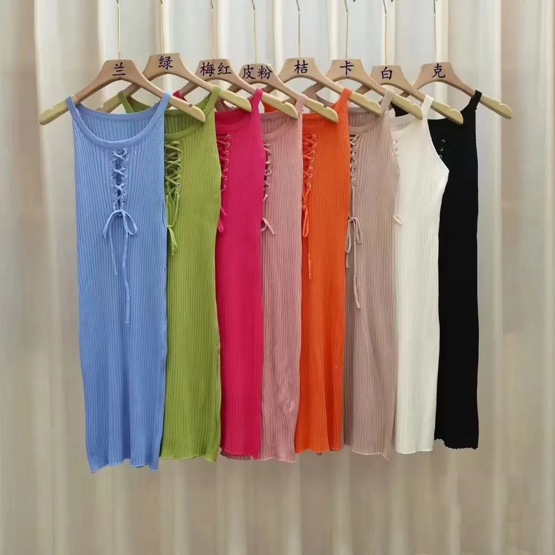 YuooMuoo-Vestido corto de punto ceñido para mujer, minivestido elástico ceñido a la moda, Sexy, ceñido a las caderas, para fiesta, Verano - Imagen 6