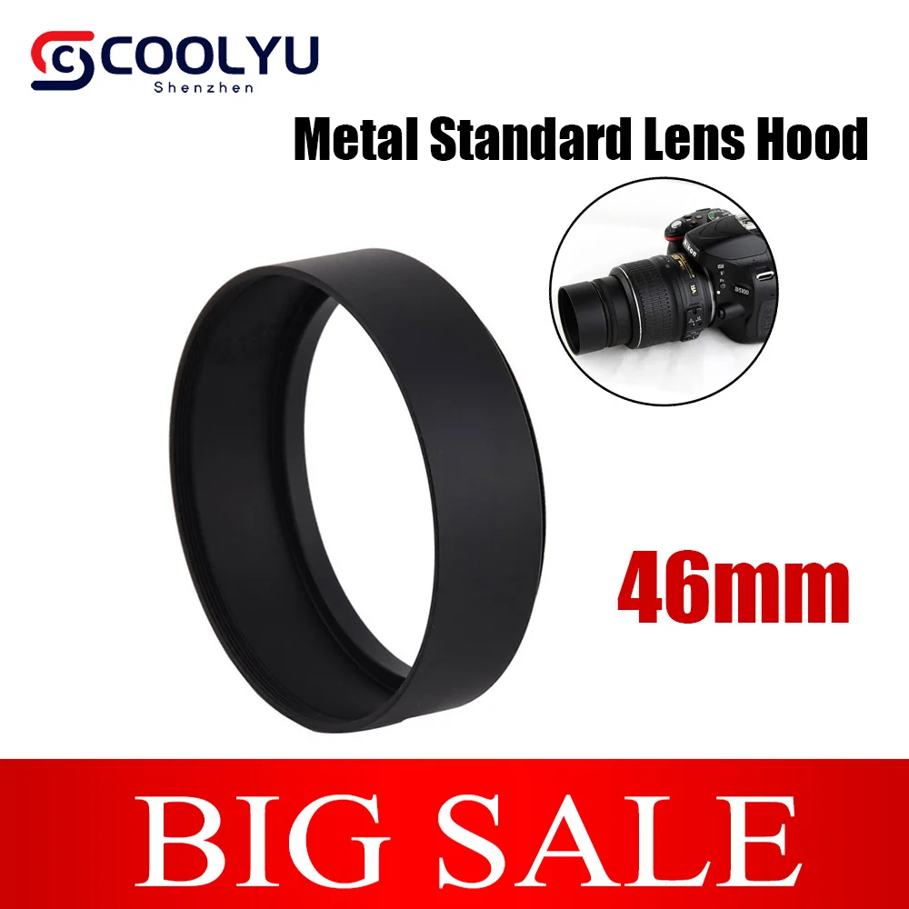 

46 46mm Metal Standard Lens Hood Screw-in For Nikon Pentax Canon EOS Panasonic Lumix Leica Olympus SLR Camera Accessories