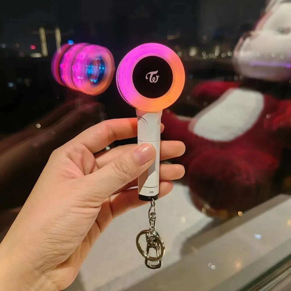 

KPOP Twice Lightstick Mini Keychain Flash Colorful Light Lollipop Pendant Backpack Accessories Fans World Tour Support Gift