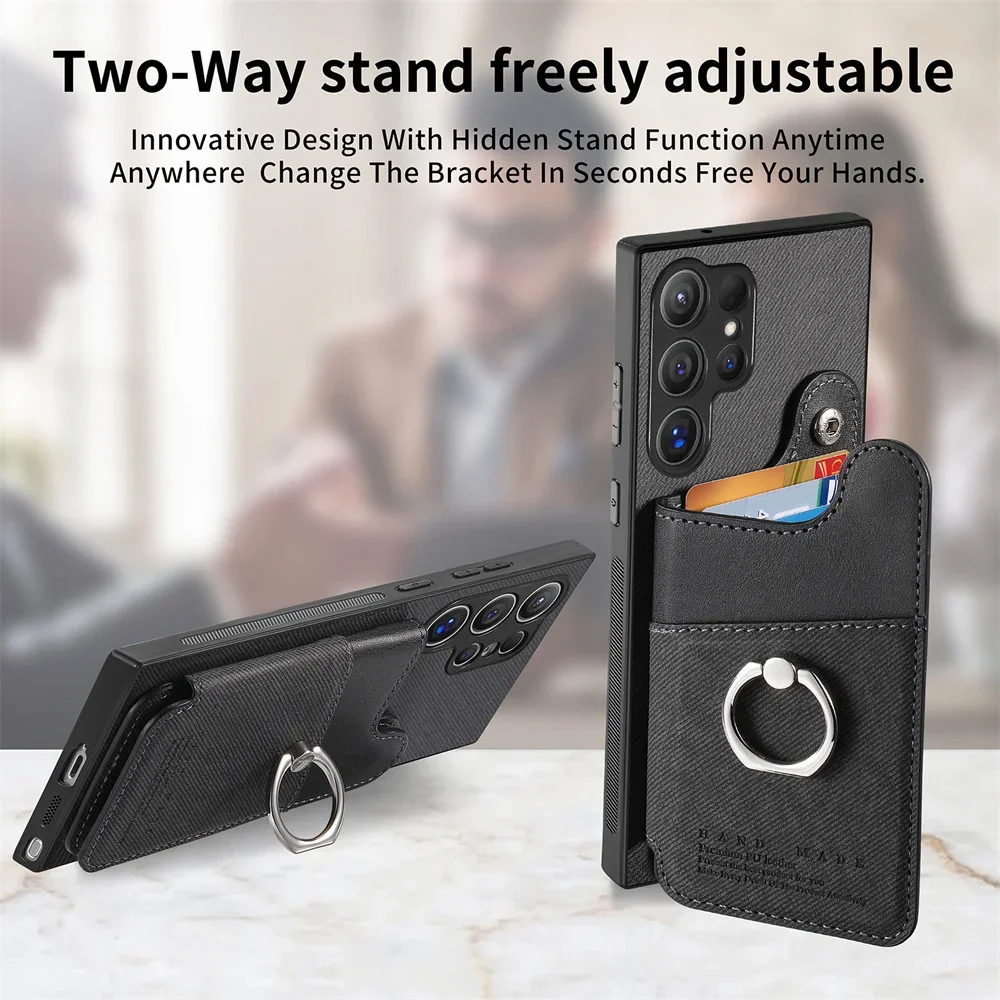 RFID-blocking Magnetic Wallet Phone Case with Card Holder Cover