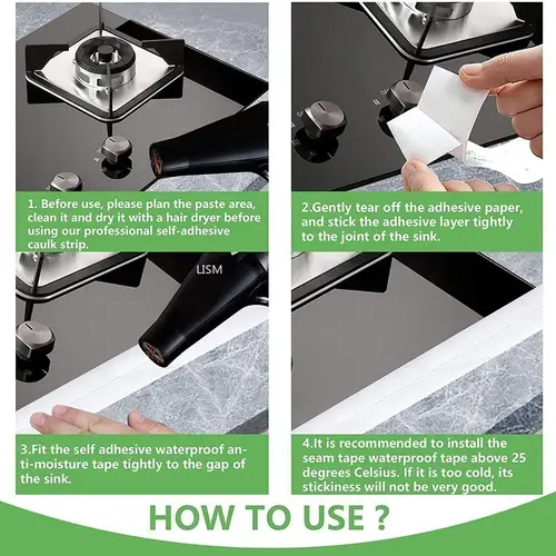 PVC Waterproof Sealing Tape Bathroom Toilet Caulk Tapes Kitchen Sink Countertop Mildew Fouling Proof Sealer Self Adhesive Strip - Image 3
