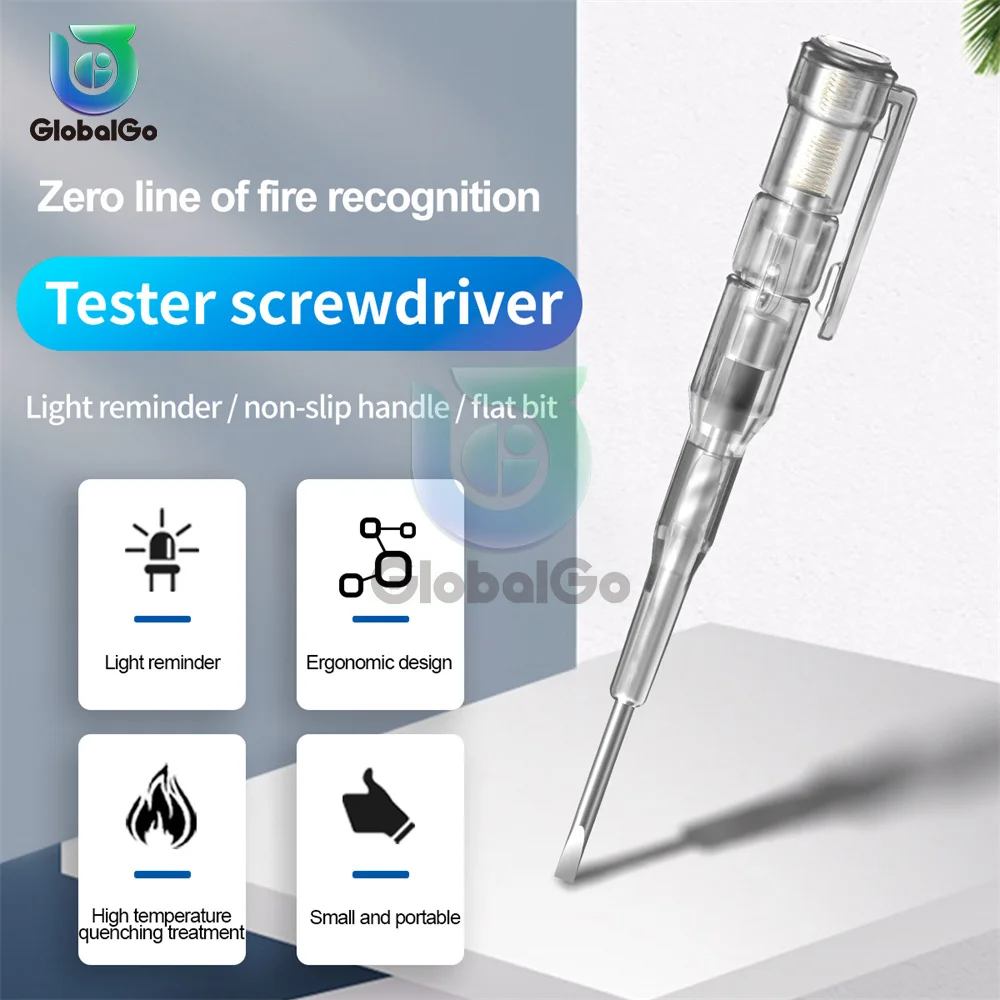 

100-500V Induced Electric Tester Pen Screwdriver Probe light Voltage Tester Detector AC/DC Test Pen with LED Indicator