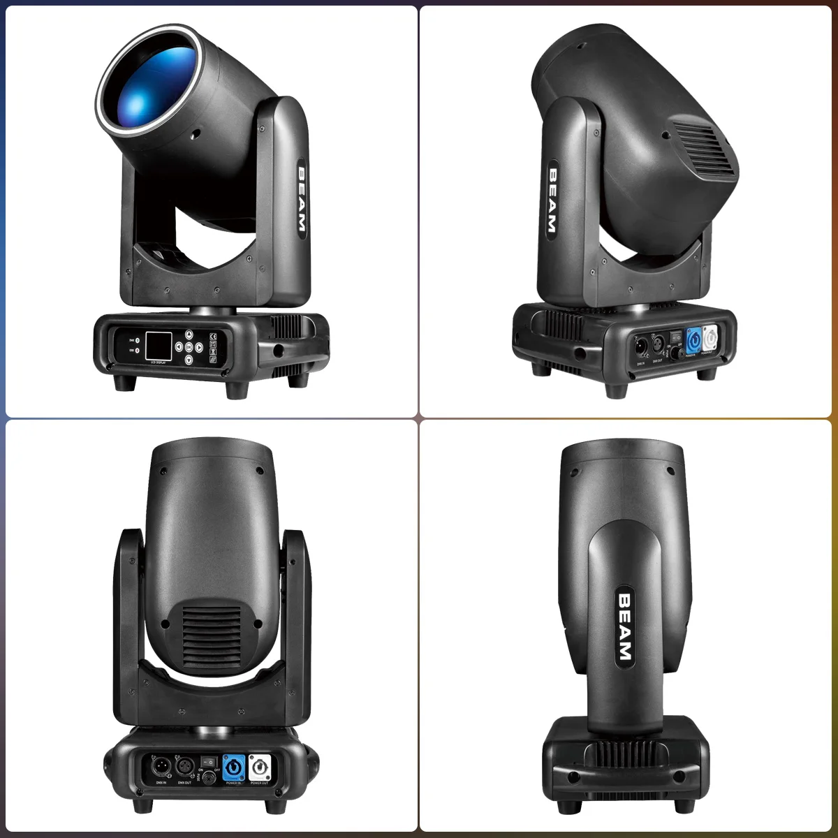 Mini 295W Moving Head Light with LED Ring Beam+Spot+13 Patterns+Dual Prism Stage