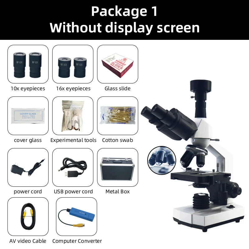 Microscope binoculaire haute définition pour adultes, microscope biologique de laboratoire d'aquaculture optique et de détection parasite