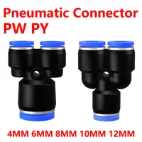 Plastic Pneumatic Connector Pipe Fitting Quick Push For Air Water Connecting PY PW 4 6mm 8mm 10mm 12mm Y Shape Hose Fittings 1