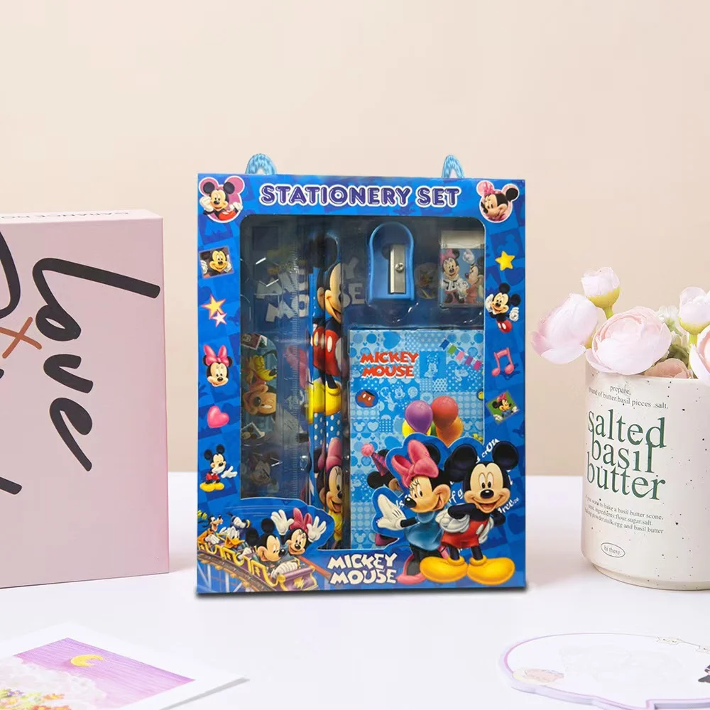 6PCS/Set Anime Cartoon Stationery Set School Gifts With Pencil Pen Sharpener Eraser Notebook Ruler - 2