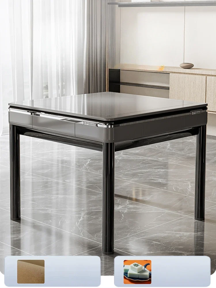 

Роскошный обеденный стол Brain Power, стол для расслабления Маджонга из закаленного стекла с автоматическим перемешиванием, домашняя мебель LVMC