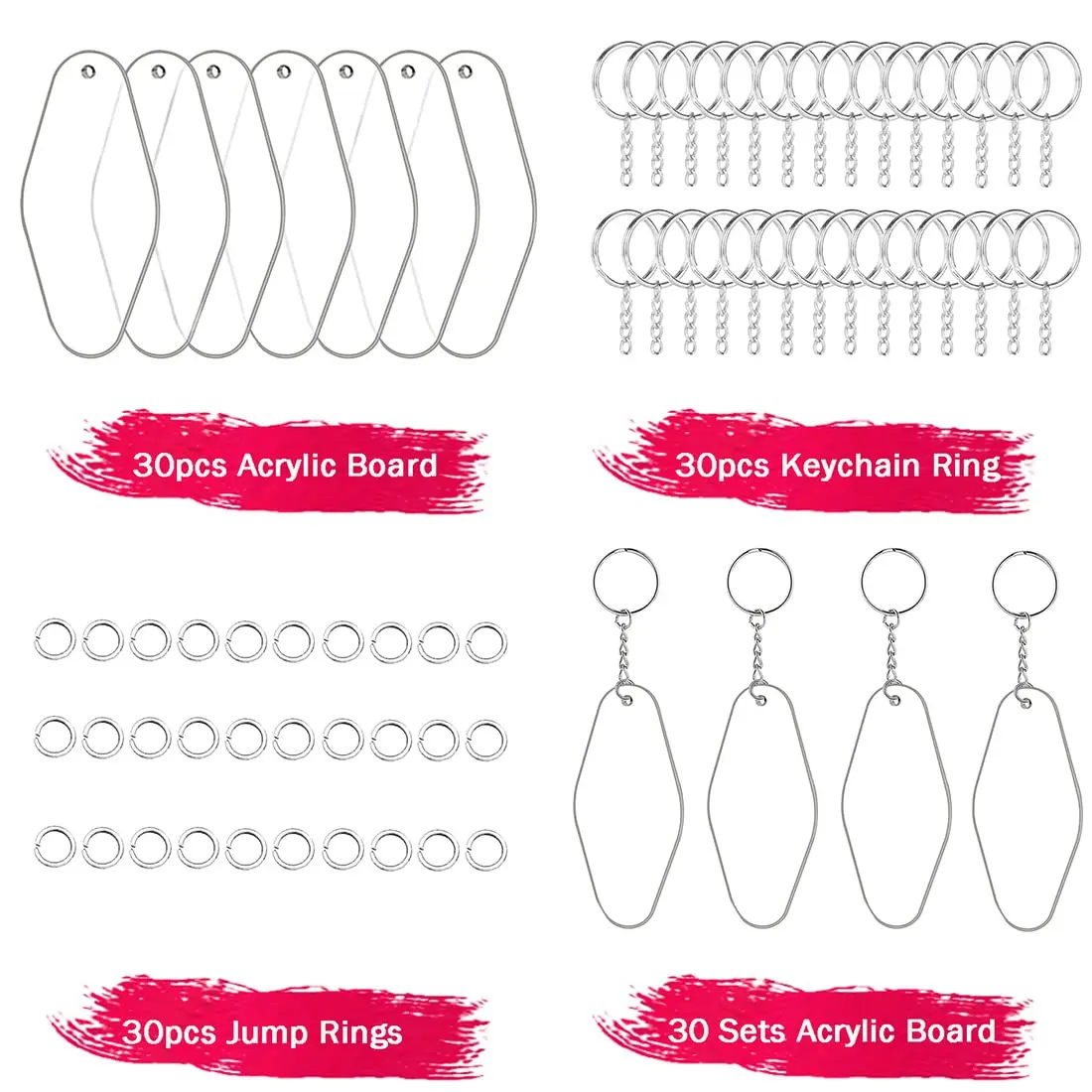 20Pcs Blank Acrylic Bookmark Set Craft Clear Acrylic Blank