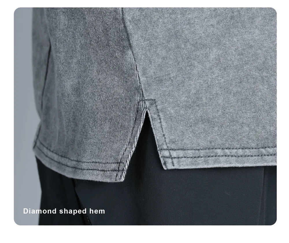 Reindee lusion 23ss 201 structural cut pure cotton t-shirt stacked structure diamond shape hem techwear gorpcore