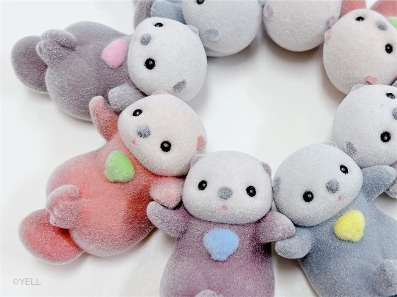 Echte YELL Gashapon Kapsel Spielzeug Beflockung Hand in Hand Otter Kawaii Tiere Figuren Modell Spielzeug Desktop Decoratoion Kinder Geschenke – Detail 5
