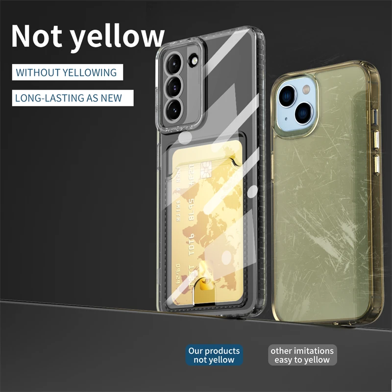 Soft Card Slot Holder Phone Case with Clear Protection Cover
