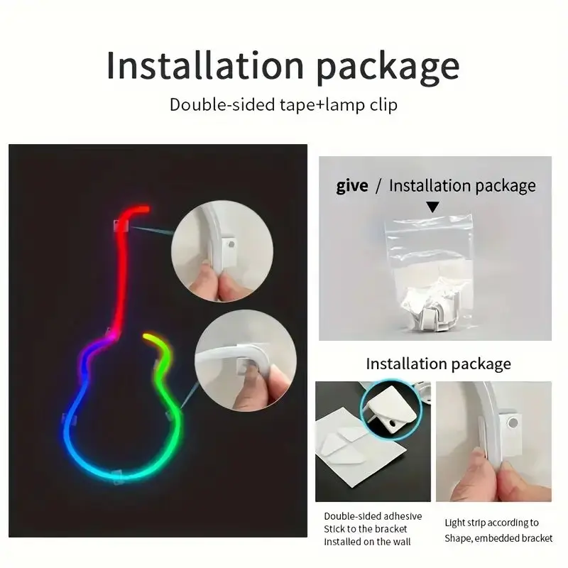LED 네온 스트립 조명, USB 전원 음악 동기화, 24 키 원격 유연하고 방수, 실내 야외 장식 스트립 조명, 5V