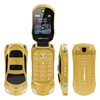 Car Shape Flip Small Cellphone Blacklist Dual Sim Card Child Mp3 FM Radio Recorder Toy Model Cartoon Mini Mobile Phone Easy Work 6