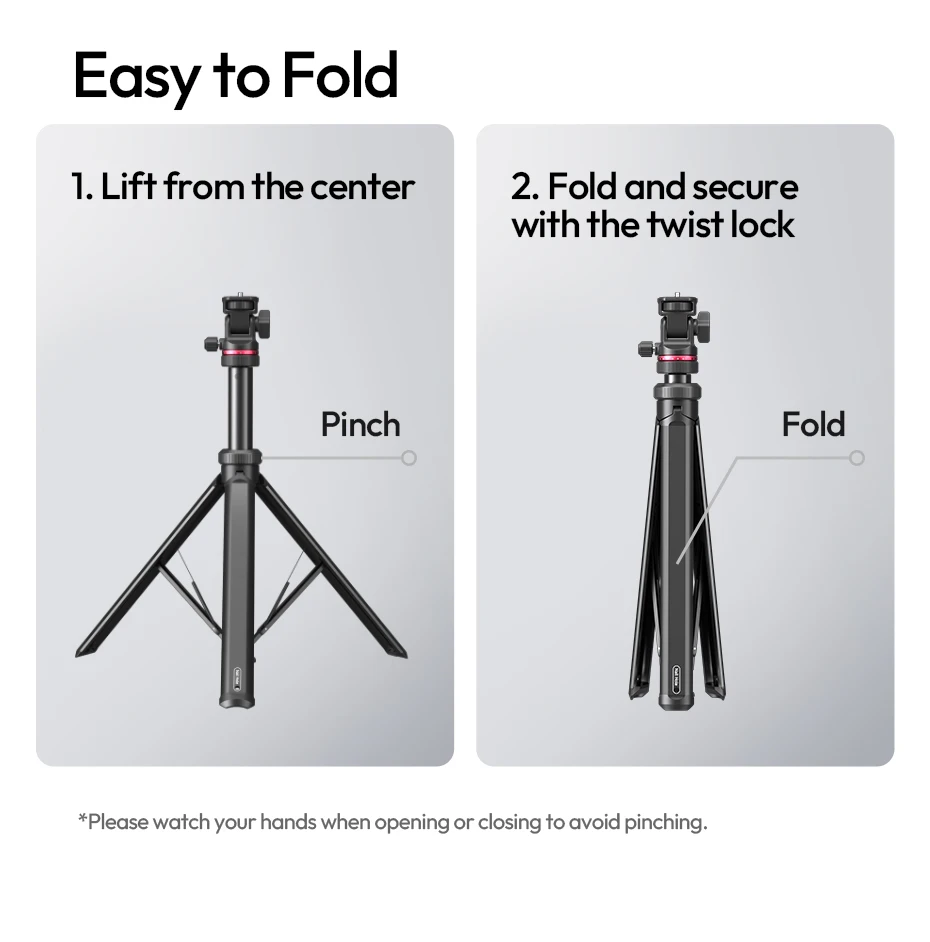 Auto-Open Tripod 2M Ground Tripod Light Stand Selfie for Camera Smartphone Video