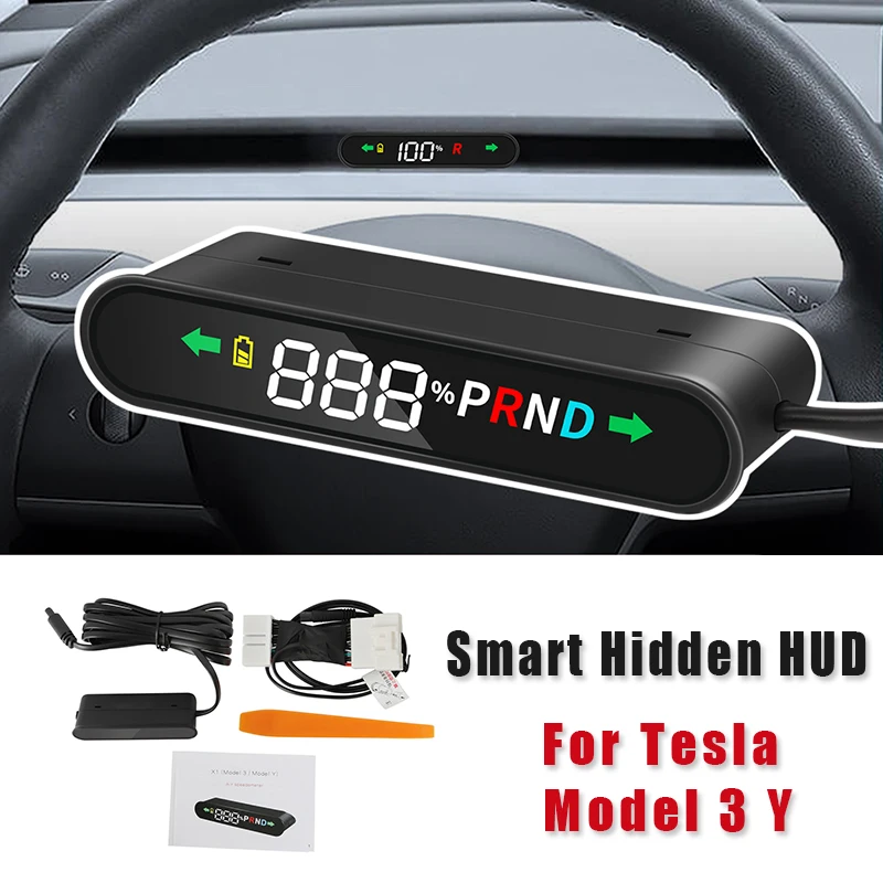 

Hidden HUD Head Up Display Dashboard For Tesla Model 3 Y Car GPS Speed Indication Smart HUD Head-up Electronics Digital Display