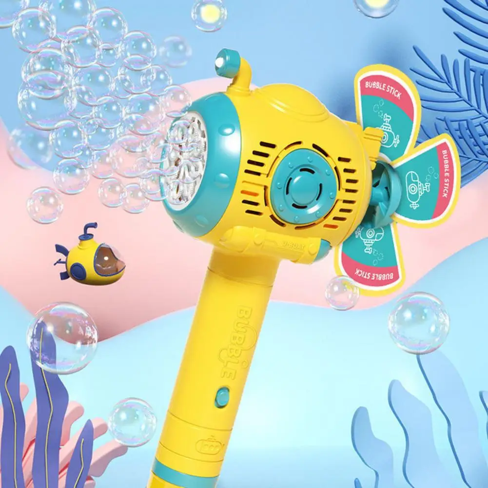 

Kids Bubble Machine Portable Submarine Windmill Bubble Maker Wand with Light Automatic Bubble Blower Machine Toy for Toddlers